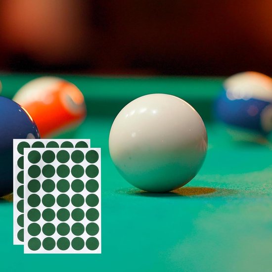 Biljart Doek Reparatie - Snooker Spots - Tafel Herstellen - Zelfklevend Waterdicht - 35mm 70 Stuks - Groen — afbeelding 5