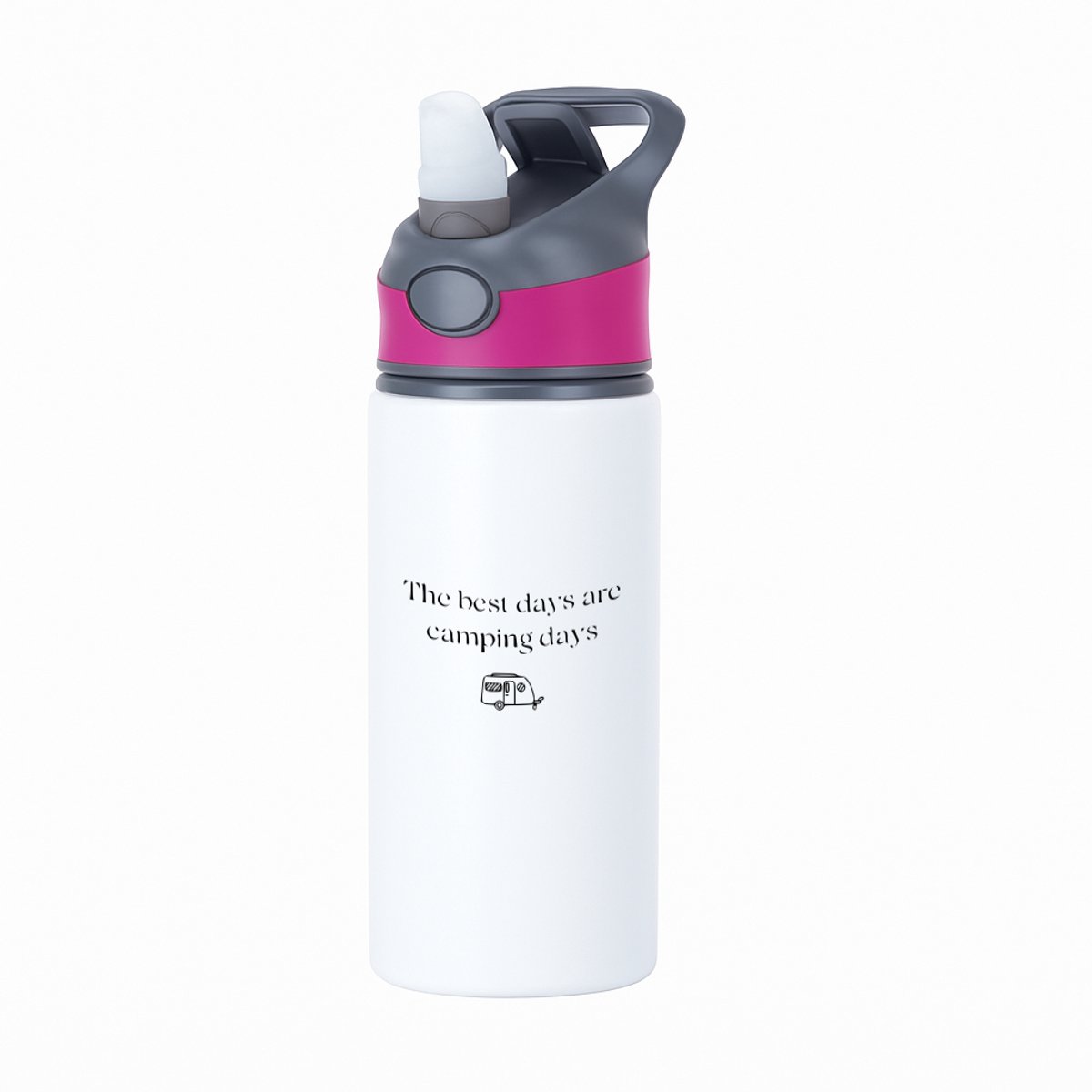 Hacebo® - Camperen waterfles met rietje roze - Camper - Toeristen - Camper speelgoed - Kamperen - Vakantie - Camping - Zomervakantie - water fles - 650ML