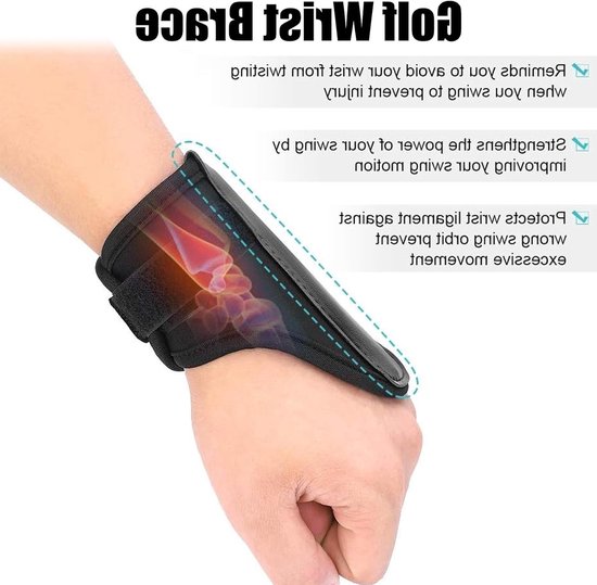 Golf Polssteun en Trainer voor Beginners en Senioren - Neopreen Polsband voor Verbetering van Swing en Alignement tijdens het Golfen van GOLF — afbeelding 4