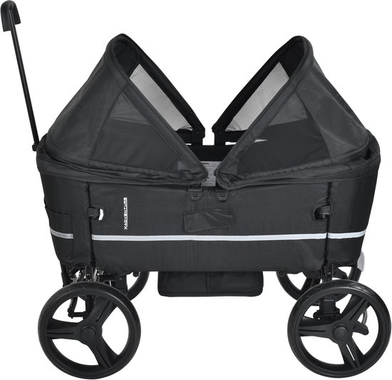 X Adventure Bolderkar Opvouwbaar CarGo - Bolderwagen - Met Dak en Trekstang - Geschikt voor Kinderen en Bagage - Zwart van Merkloos — afbeelding 3