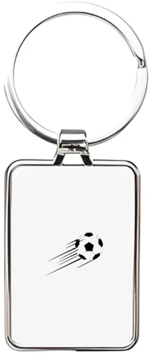 Hacebo® - Voetbal sleutelhanger rechthoekig - Voetbal - Jongens en meisjes - sleutelhangers - voetbal cadeau - sport - bal - cadeau - kado - geschenk - rechthoekige sleutelhanger - 3 x 7.8 CM