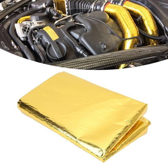 Reflecterende Warmtebarrière Folie, Hoge Temperatuur Zelfklevende Warmteschild, Thermische Isolatie Dekentje voor Auto Slangenbescherming, 39 x 47 inch, Ideaal voor Warmtebescherming en Isolatie — afbeelding 4