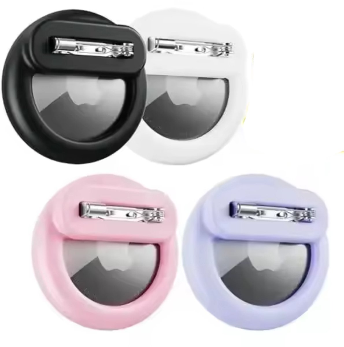 Siliconen AirTag houders - Ronde Hoesjes geschikt voor AirTag - 4 stuks - Met speld - AirTag broche - 4 kleuren - CHPN