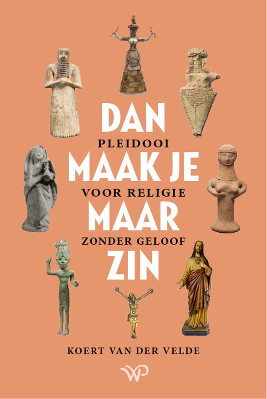 Verschillende religieuze beelden, waaronder een Jezusbeeld en een Egyptische figuur.