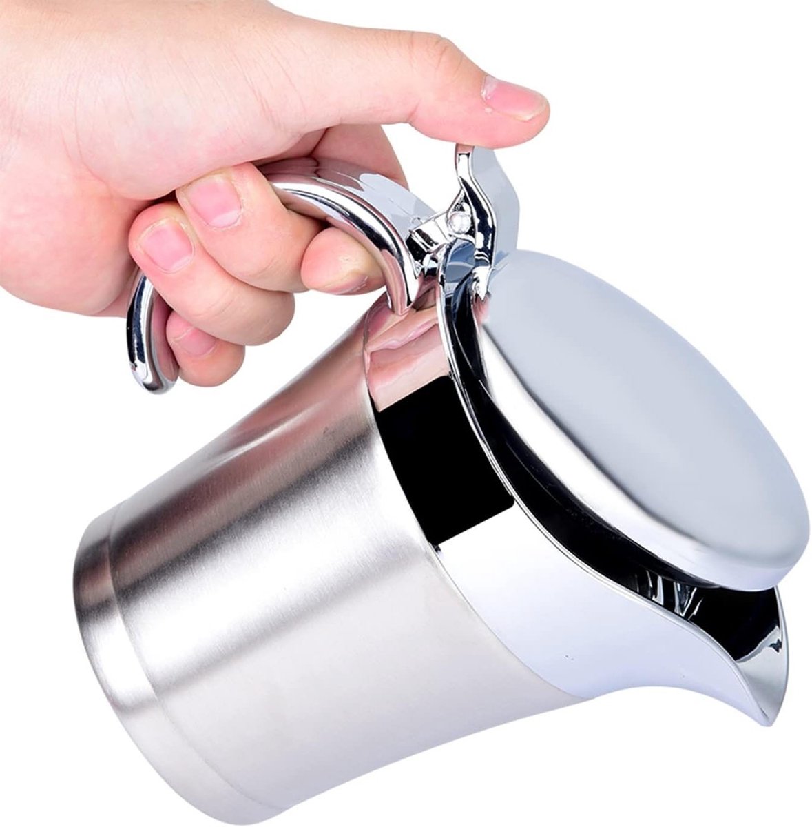 Thermische Sauskom van RVS met Deksel, Dubbel Geïsoleerde Container voor Sauzen, Perfect voor Vanillesaus, Roomsaus en Dinerfeesten (Kleine Maat)