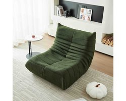 MODFU Teddy Fluweel Bean Bag Sofa - 2-zits Lounge Bank - 110x85x79 cm - Comfortabel & Ergonomisch met Hoogwaardig Schuim - Lichtgewicht en Verplaatsbaar - Groen