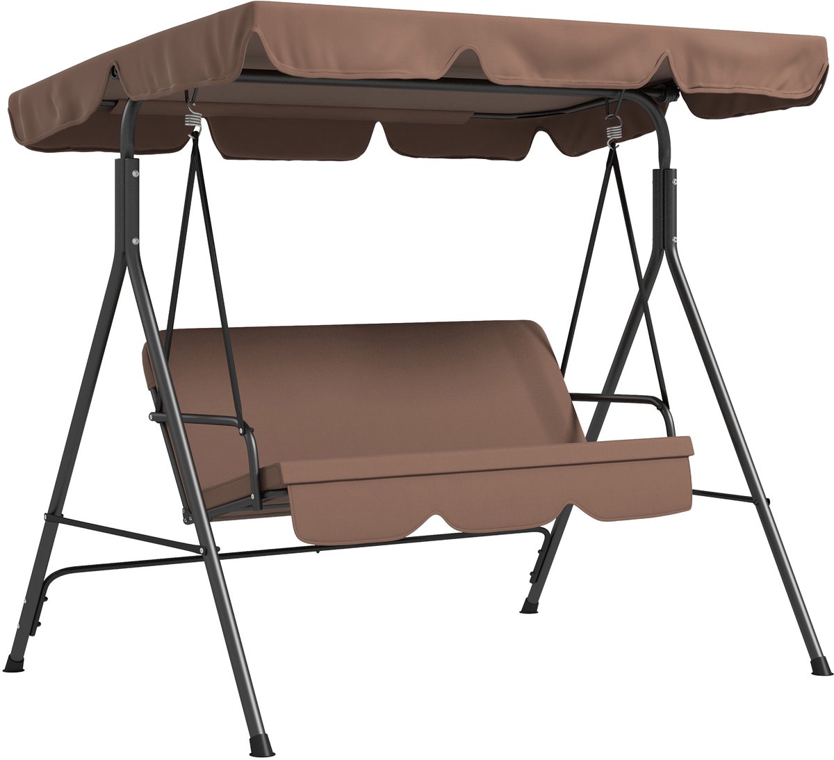 Gutent Loungesets - Hollywood Schommel - 3 Zitsbank - Verstelbaar Dak - Waterafstotend - Tot 200 Kg - Voor Tuin Terras - Bruin