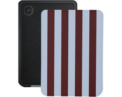 Lunso Convient pour étui Kobo Clara BW / Clara Colour (6 pouces) - Housse Sleep Vegan Saffiano Cuir - Burgundy