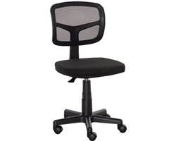 MIVRAY Bureaustoel 43 x 48 x 77,5-89,5 cm - Ergonomisch En Hoogteverstelbaar - Voor Kantoor En Thuiswerkplek - Stof Zwart