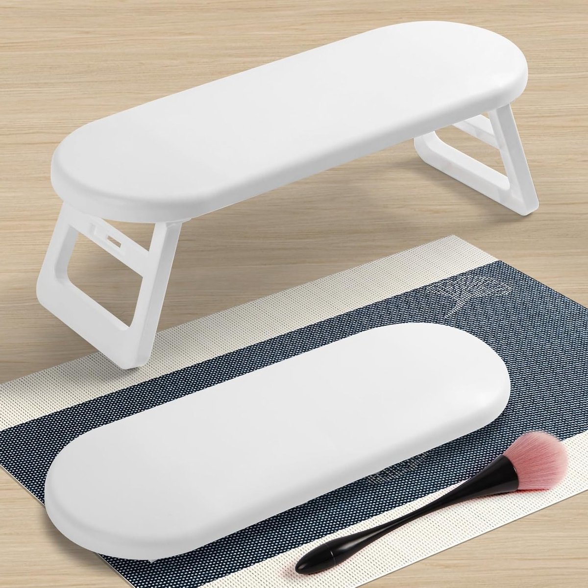 Nail Arm Rest Hand Cushion - Vouwbare Manicure Kussen voor Nageltechnici, Antislip Zacht Leer, Handsteun voor Nagelsalon en Professionele Behandelingen