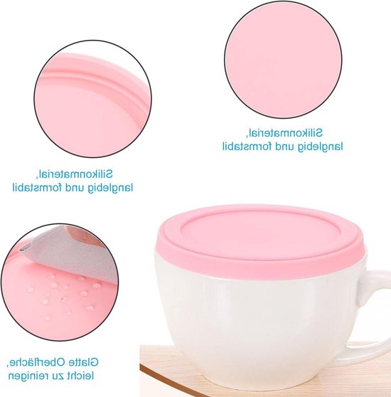 Set van 2 Herbruikbare Siliconen Dekens en Yogurtdeksels voor 150-500g Yogurtbekers, Ideaal voor Versheid en Bewaring van Merkloos — afbeelding 3