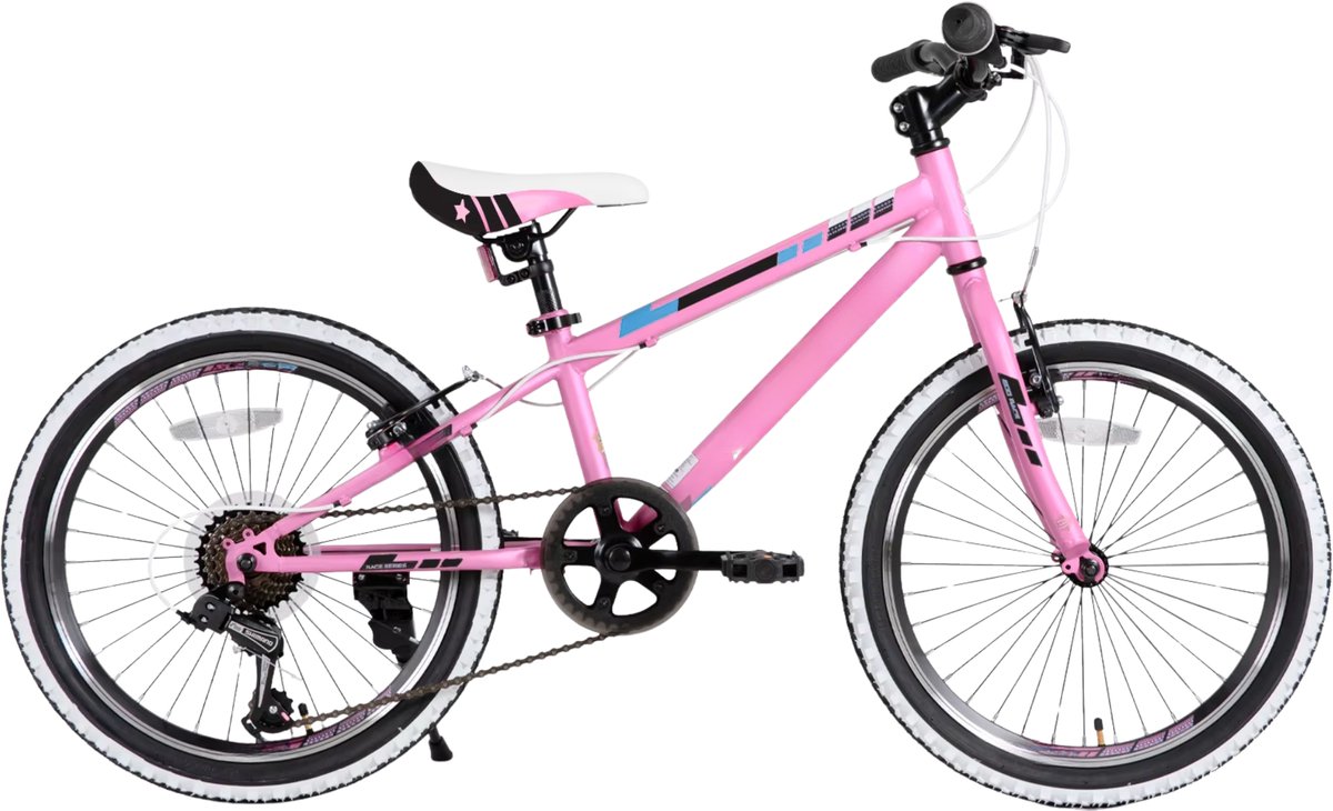 Happiq Kinderfiets – Voor kinderen 7-12 jaar – Mountainbike 1 of 7 versnellingen – 51-61 cm roze