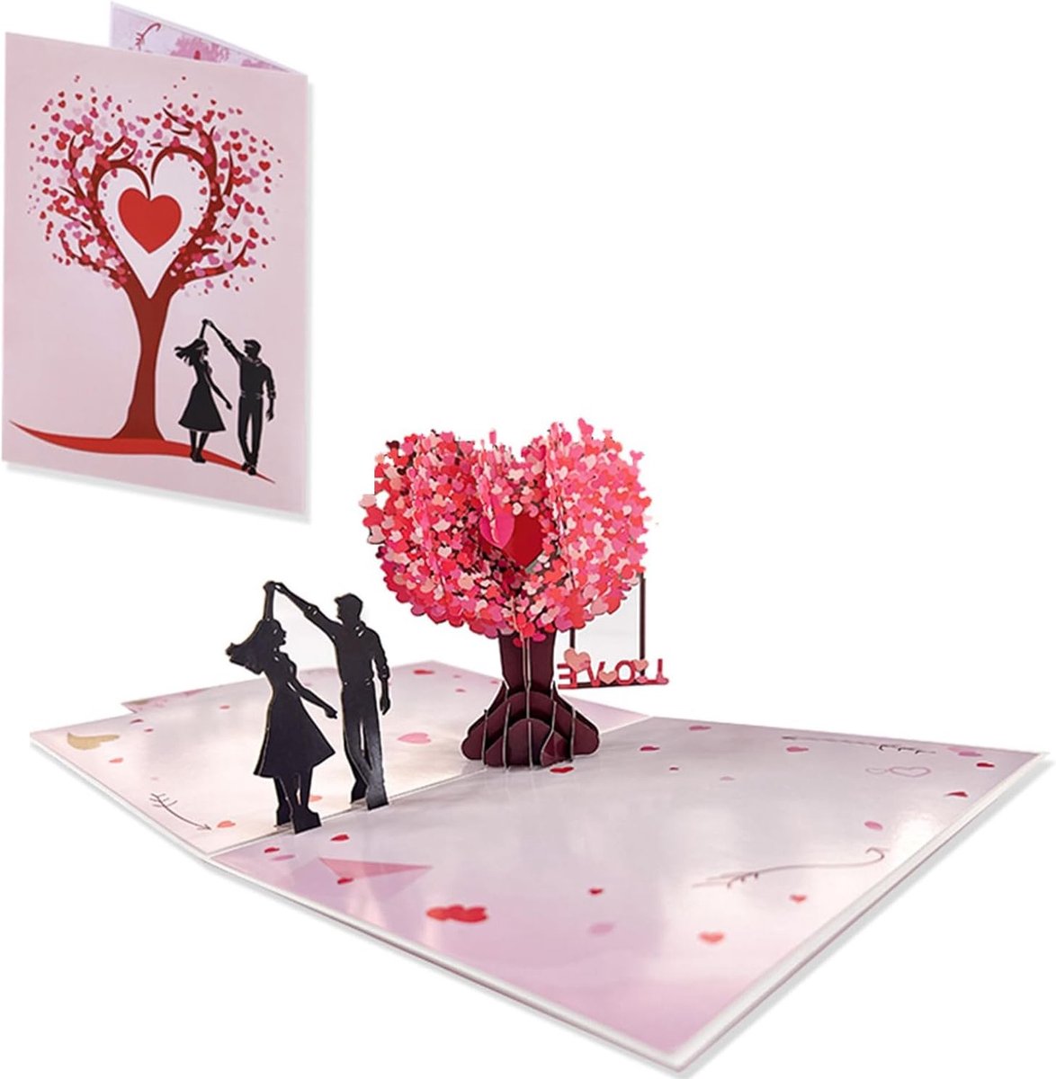 3D Wenskaart - Prachtig Pop-Up Ontwerp voor Valentijnsdag, Moederdag, Verjaardag en Kerst - 20 x 15 x 0.3 cm, Set van Elegante Cadeaukaarten