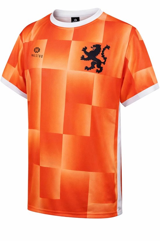 MAESTRO Oranje WK Shirt Nederland 2026 Kind Maat 158/164 - Voetbal Shirt Kleding - Nederlands Elftal Oranje Shirt 2026 - Retro