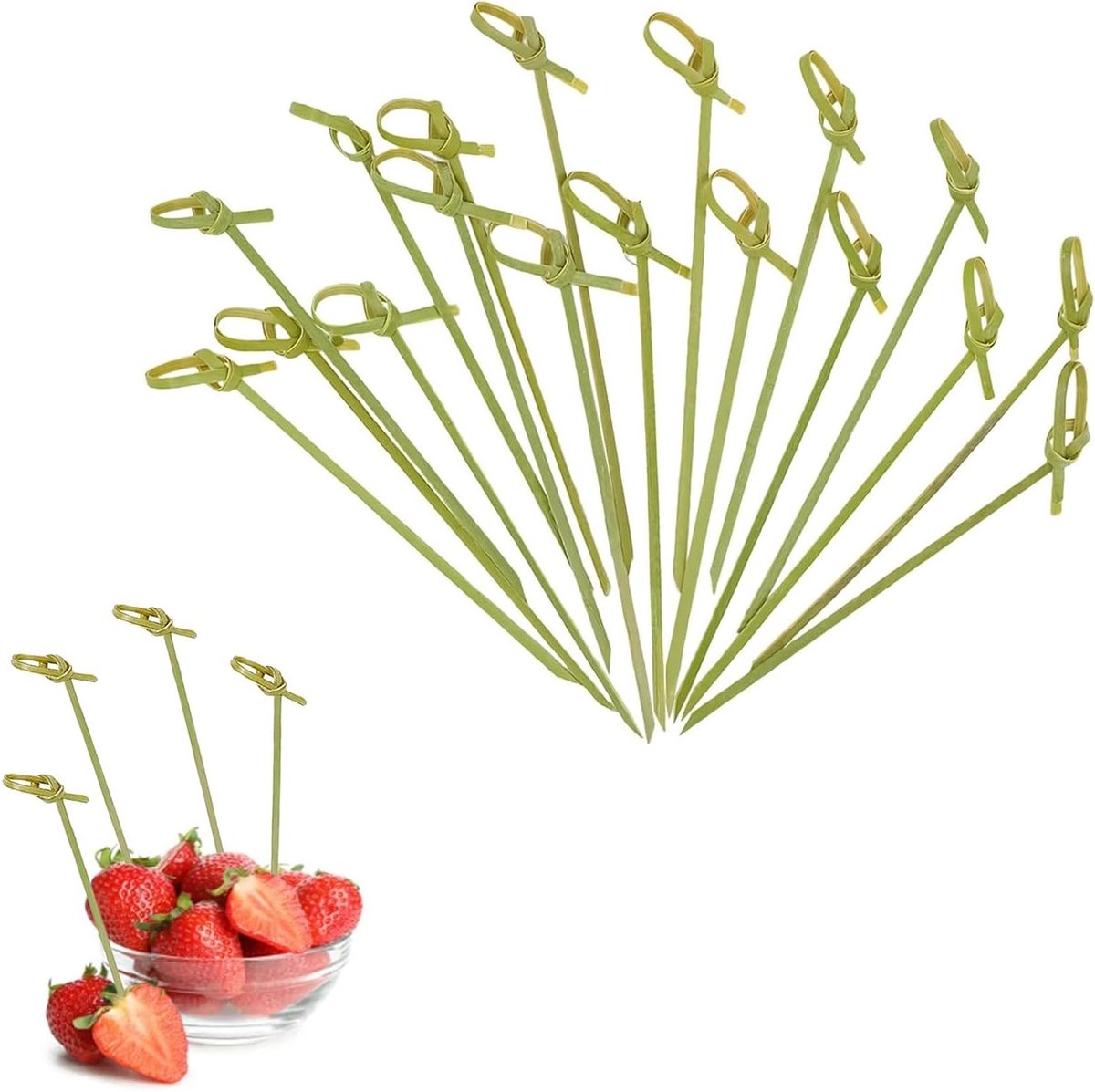 Lang Bamboe Houten Tandenstokers - 100 stuks - milieuvriendelijk - 12 cm
