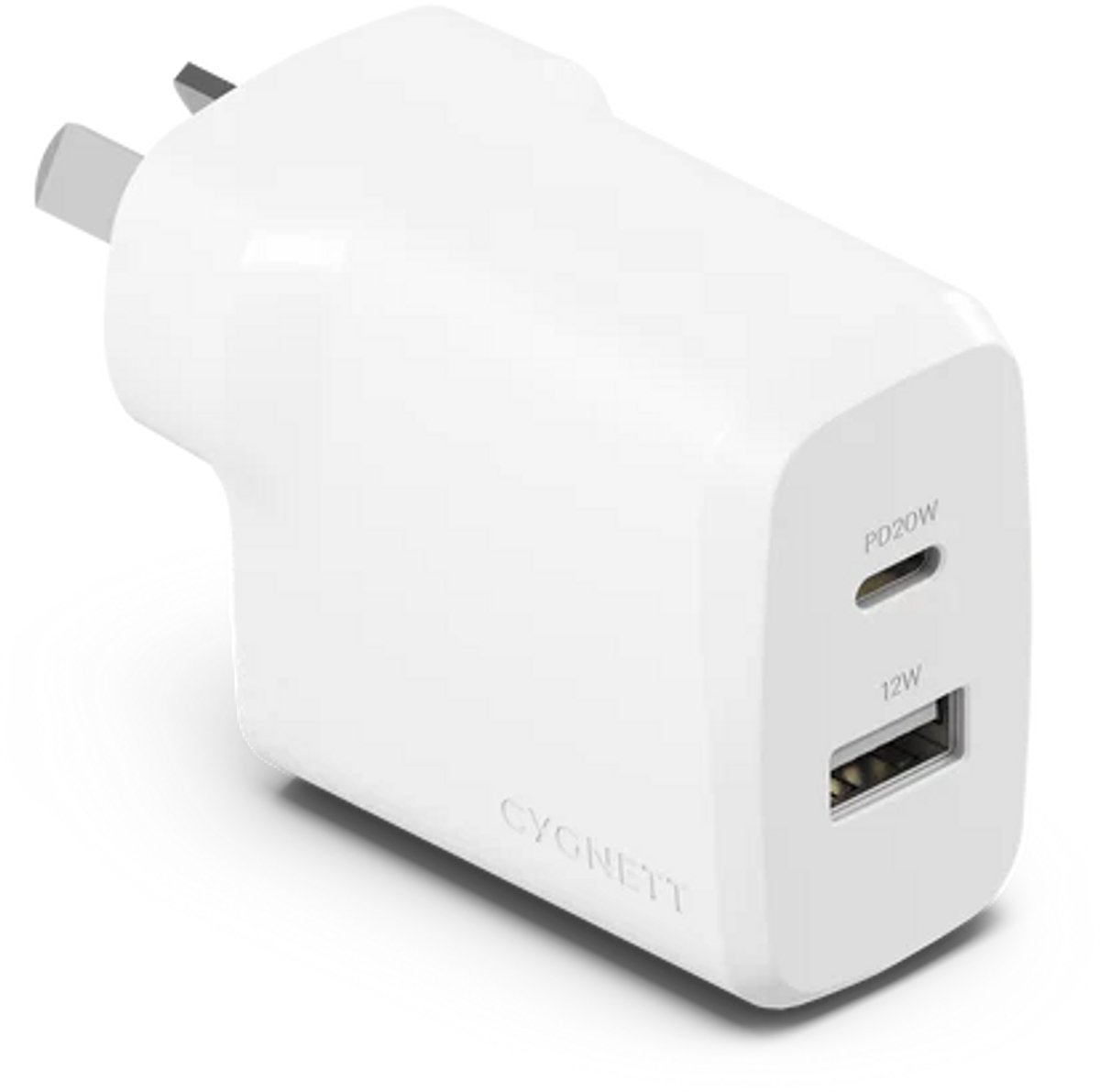 Cygnett PowerPlus 32W USB-C PD Dual Port Wall Charger EU - Wit