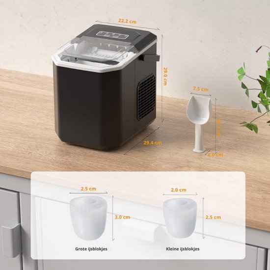 HEZIVO® IJsblokjesmachine - IJsblokjesmaker - Met IJsschep - IJsblokjes in 6 Minuten -Zelfreinigend van Merkloos — afbeelding 5