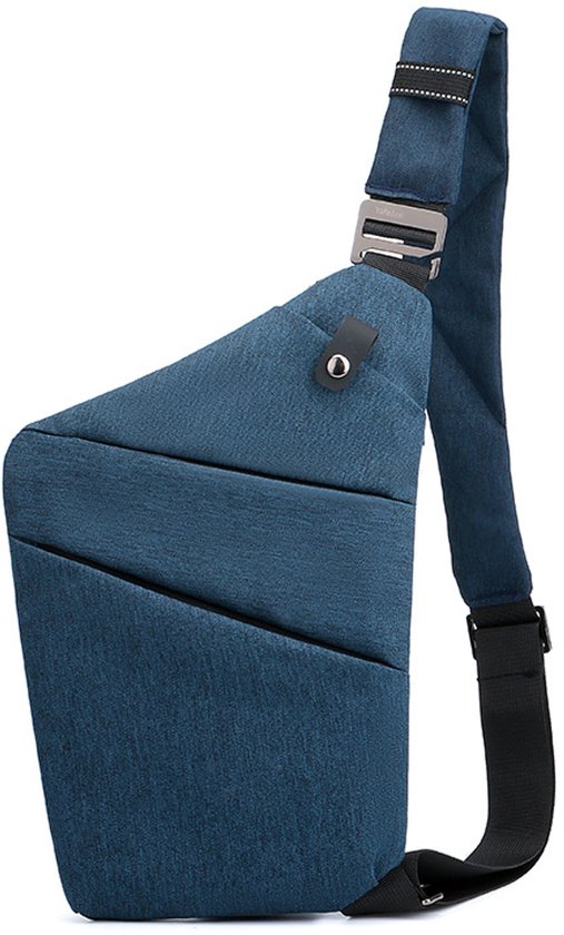 Sac de voyage antivol - sac à bandoulière grande capacité - sac bandoulière - sac à bandoulière léger et tendance pour les voyages ou le sport - Sac à bandoulière droit - 20*2*32cm - Bleu foncé
