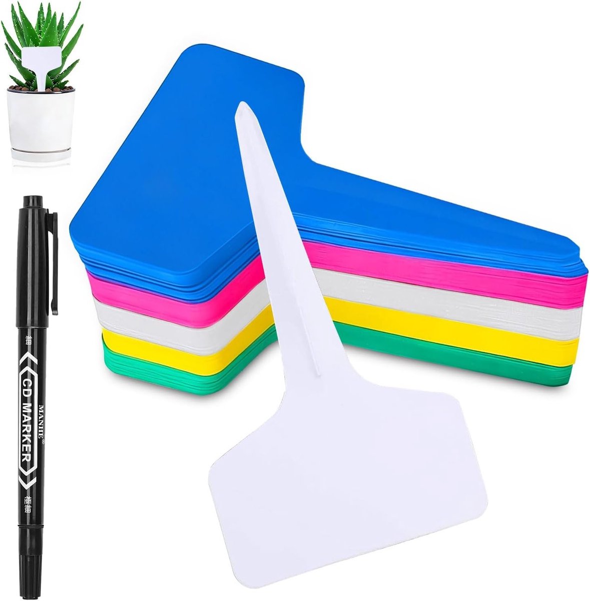 200 Stuks Weerbestendige Tuinlabels voor Planten - Plastic Invoertags, Plantensignalen en Tuinlabelset