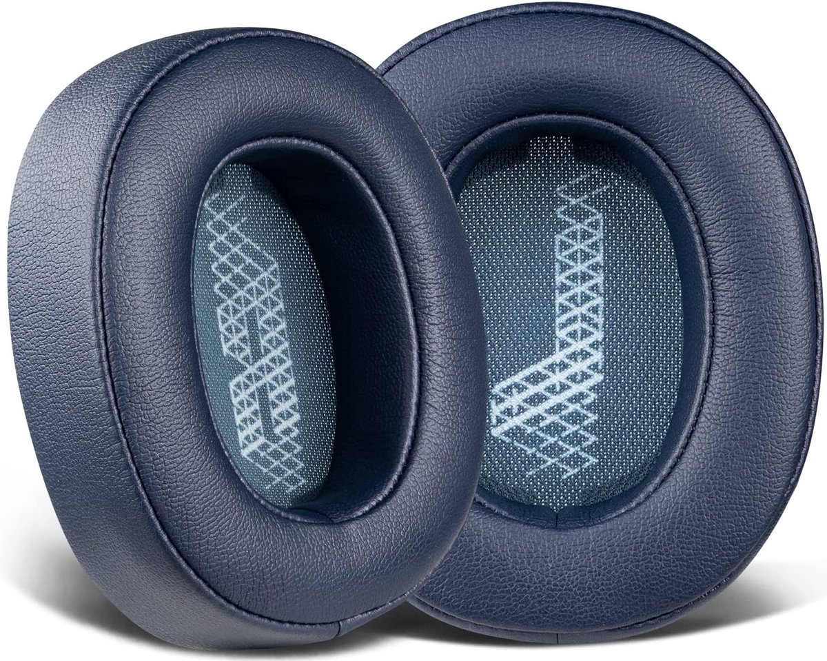 Professionele vervangende oorkussens voor draadloze koptelefoons, zacht faux leer, geluidsisolatie, navy blauw
