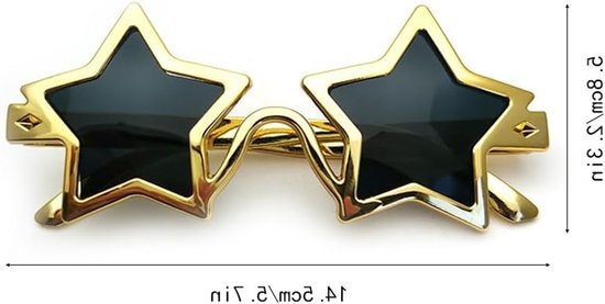 Set van 4 Stervormige Zonnebrillen voor Feestjes, Retro 80s Pentagram Zonnebrillen, Creatieve Kostuumaccessoires voor Kinderen en Volwassenen van Merkloos — afbeelding 2