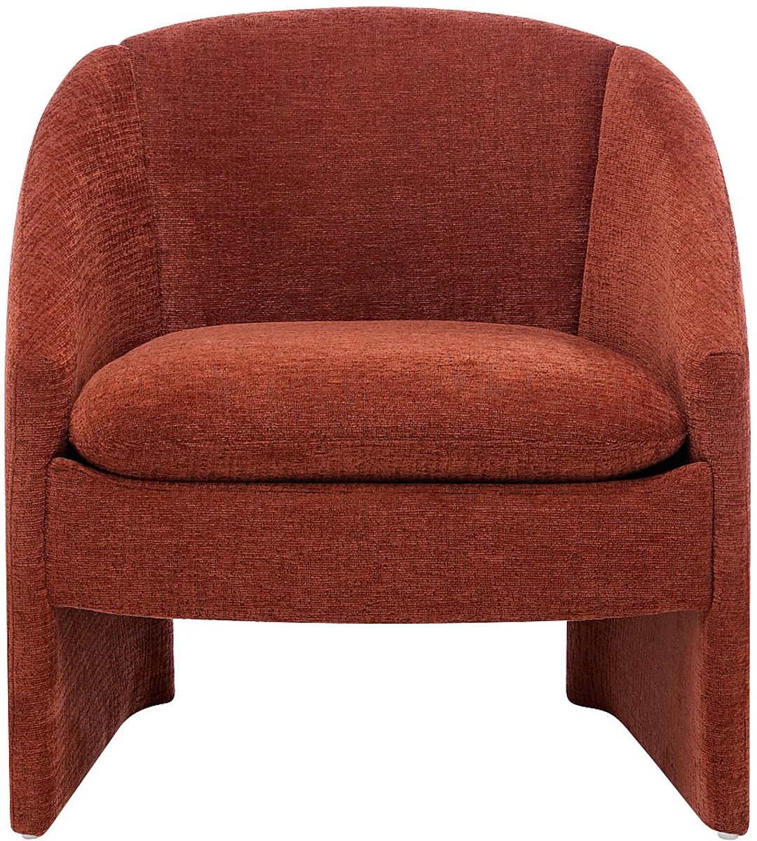 Vente-unique Terracotta-kleurige fauteuil in getextureerde stof TAROLO
