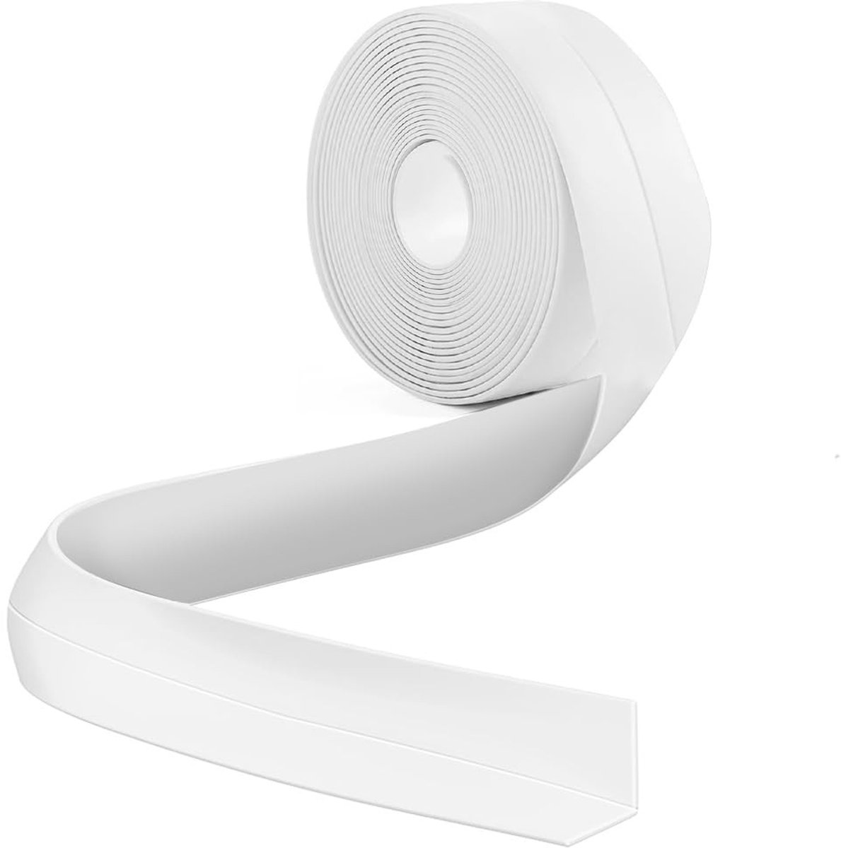 aladdien - Zelfklevende plint - PVC eindstrip - Flexibel en duurzaam - Wit - Voor keuken en badkamer - Hitte- en vochtbestendig - 12 meter