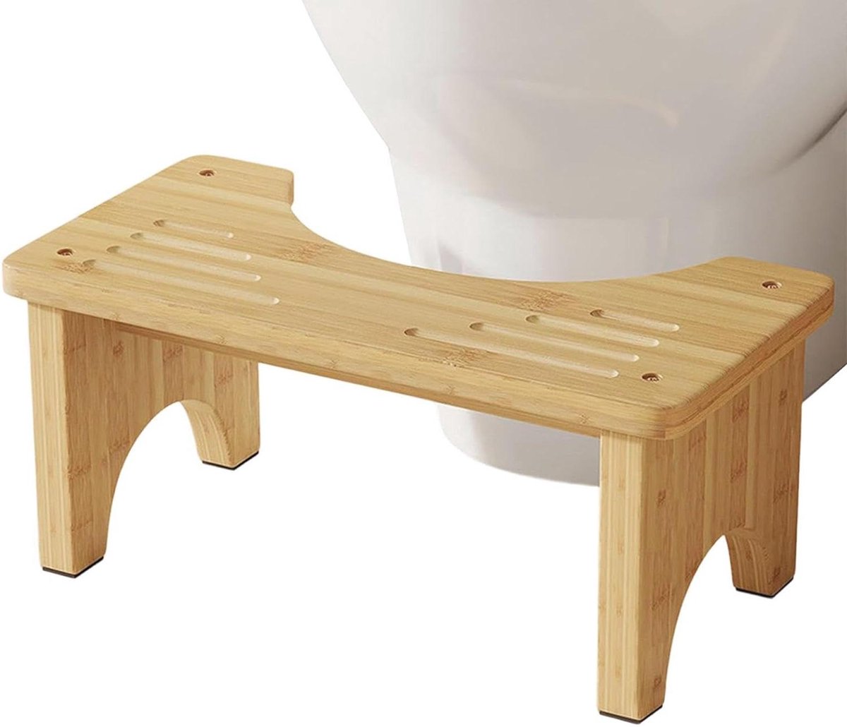 Voetenbankje Toilet - Houten Kruk - Ergonomische Houding - Opvouwbaar Antislip - 40x20x17c