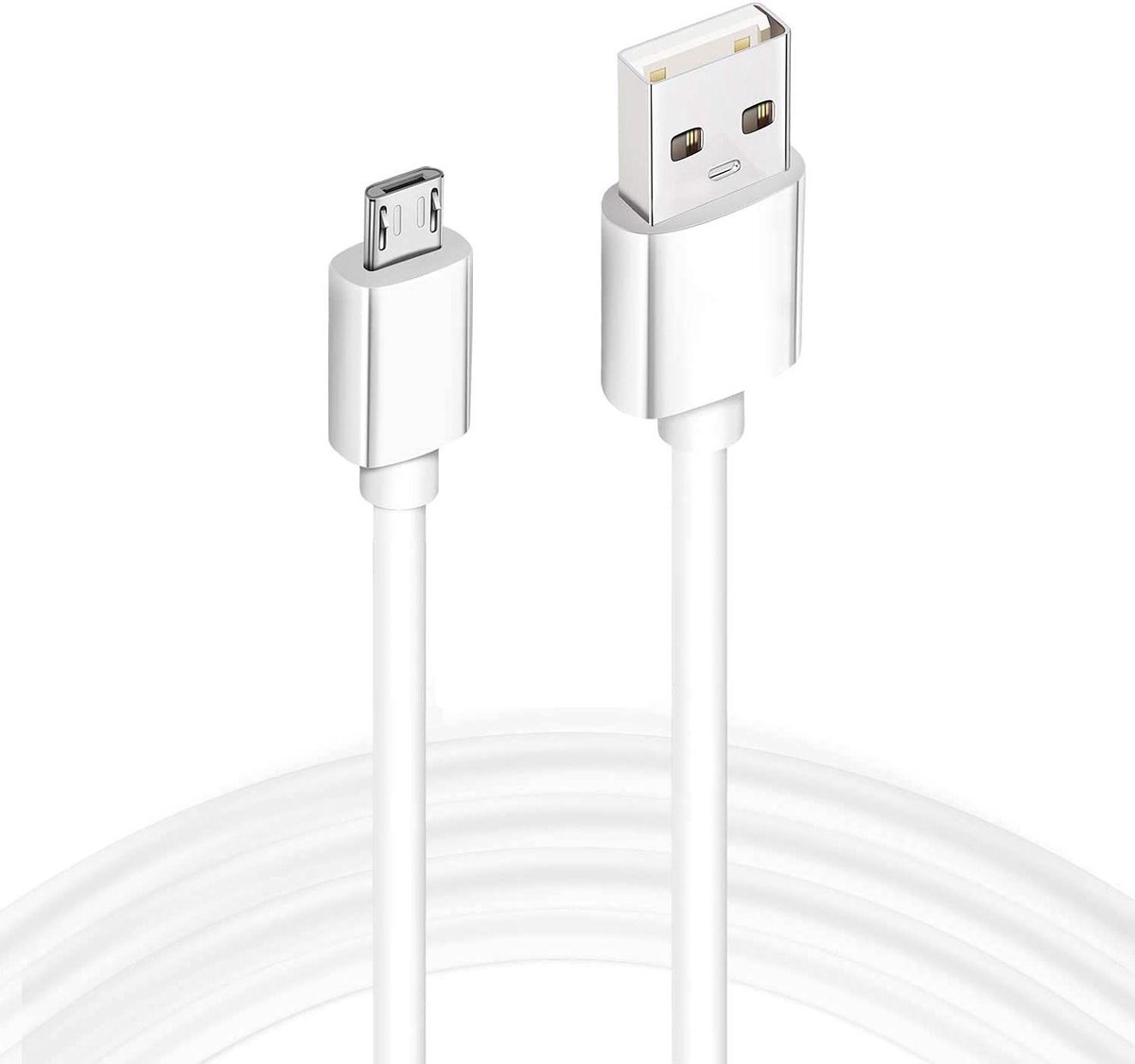 Micro USB Kabel - Oplaadkabel Synckabel - E-reader Laden - Extra Lange Lengte - 3 Meter - Wit