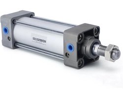 Pneumatische cilinder - Luchtcilinder - Industriële automatisering - Standaard hogedruk - Boring 63 mm - Zilverkleurig