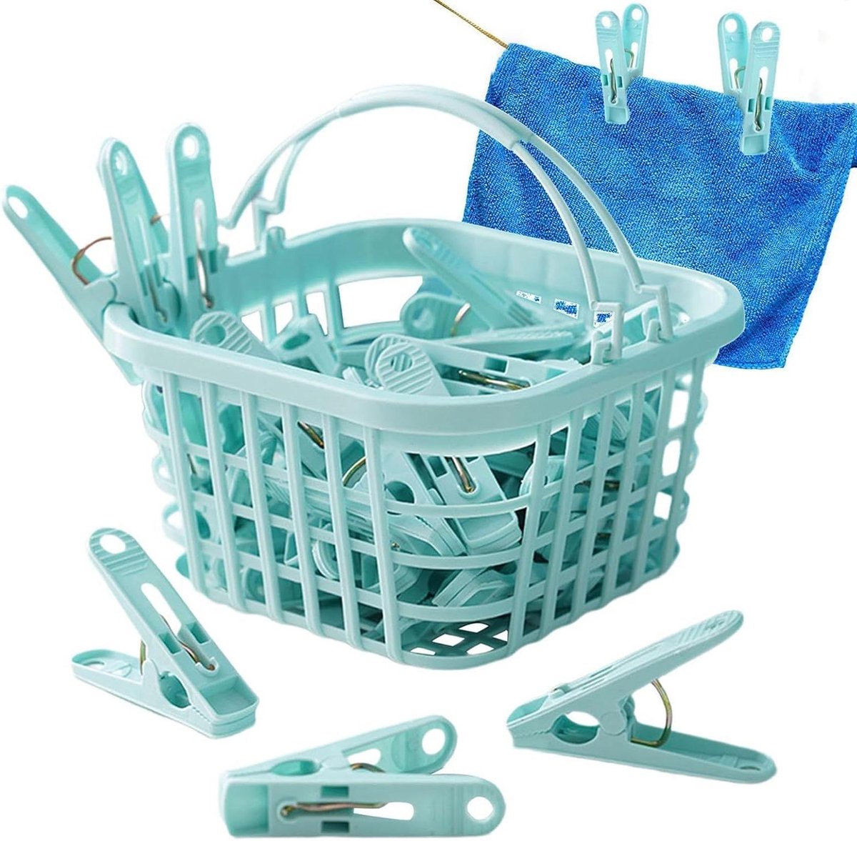 Kledinghangers - Wasknijpers - Kleding Drogen - Windproof Ontwerp - 30 Stuks - Blauw