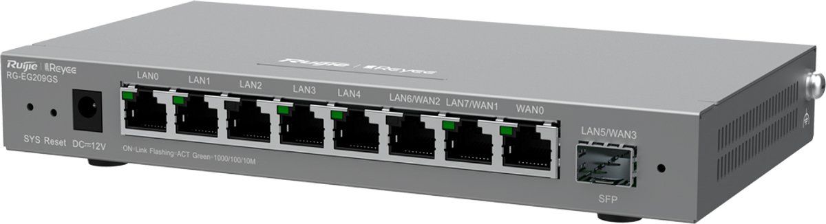 Reyee 9-Port Gigabit Cloud Managed SFP Router, 8x Gbit, 1x SFP Router (RG-EG209GS)