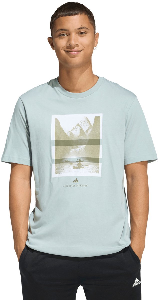 adidas T-shirt Heren Outdoor Kayaking Graphic Groen