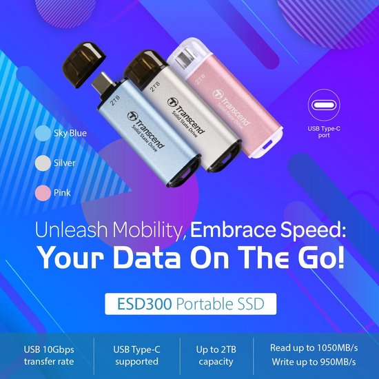 Externe SSD - Draagbare Opslag - Bestanden Overzetten - Hoge Snelheid - 512 GB - Blauw — afbeelding 2