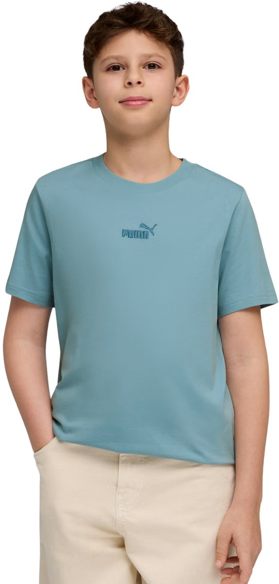 Puma T-shirt ESS Small No.1 Logo Centered Tee 140cm Blauw