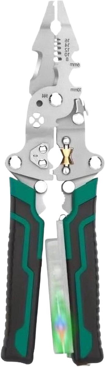 Draadstrippertang - Multifunctioneel gereedschap - Elektrische klussen - 8-in-1 functie - 21.65 cm - Grijs