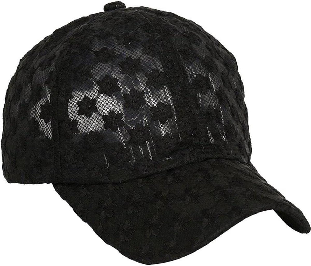 Zonnehoed Dames - Lace Cap - Zomerse Bescherming - Bloemenpatroon - One Size - Zwart