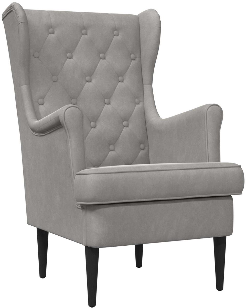 vidaXL - Fauteuil - Lichtgrijs - Fluweel