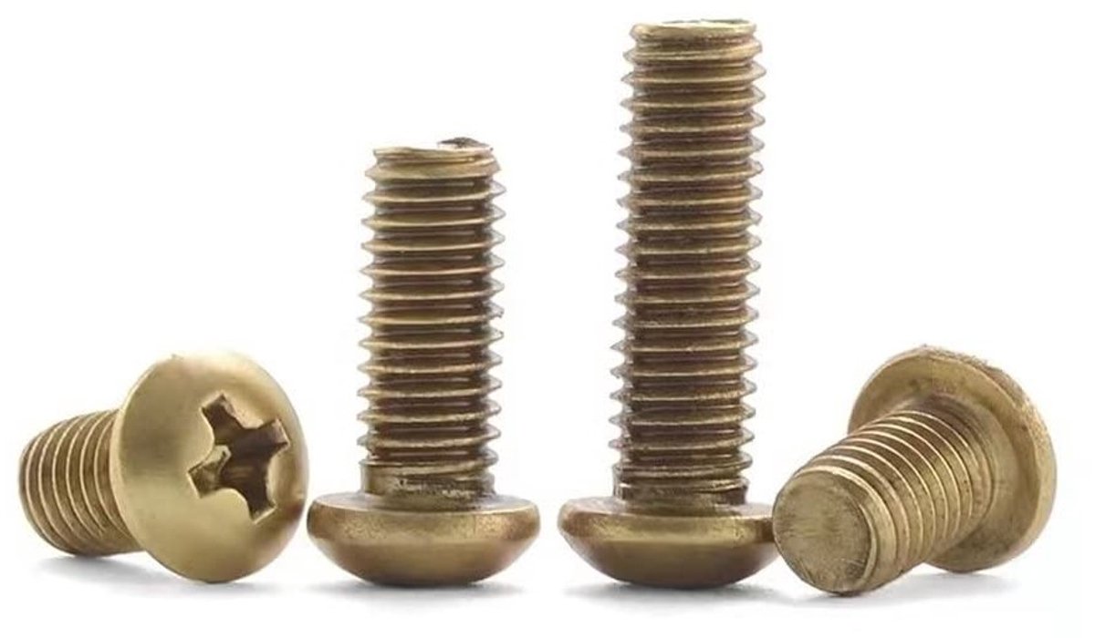 Kruiskop Ronde Kop Messing Schroeven M2x12mm - 100 Stuks voor Machines en Elektronica