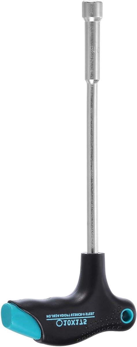 T-greep moer driver - Zeskant sleutel - Vastzetten verbindingen - Antislip handgreep - 10 mm - Chroom