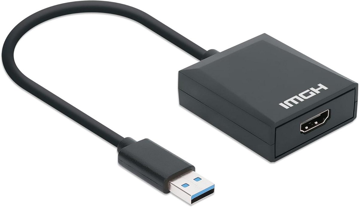 USB naar HDMI adapter - Converter kabel - Extra scherm aansluiten - Full HD 1080p - 60Hz - Zwart