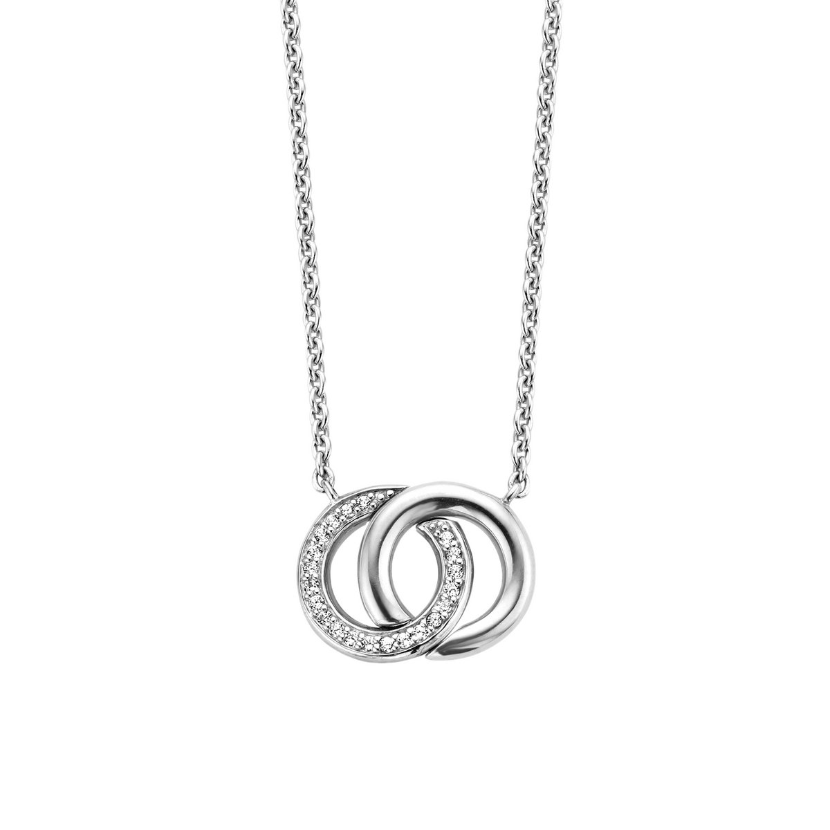 TI SENTO Dames Ketting - 925 zilver - Zirconia wit - Maat 48 - 3822ZI