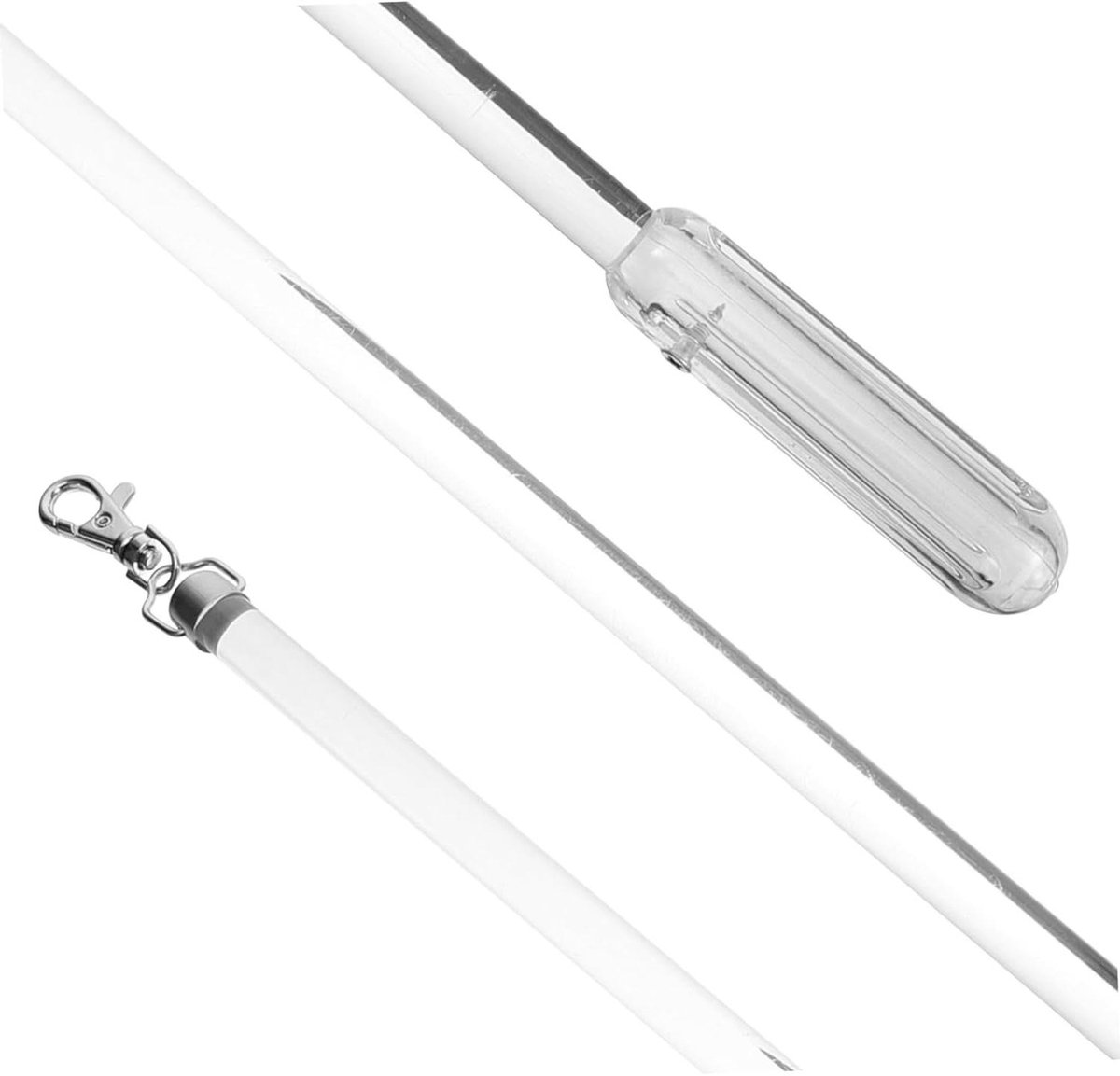 Gordijn Handvat - Toverstaf Blinds - Jaloezieën Bediening - Telescopische Duwstang - 56 cm Lengte - Transparant