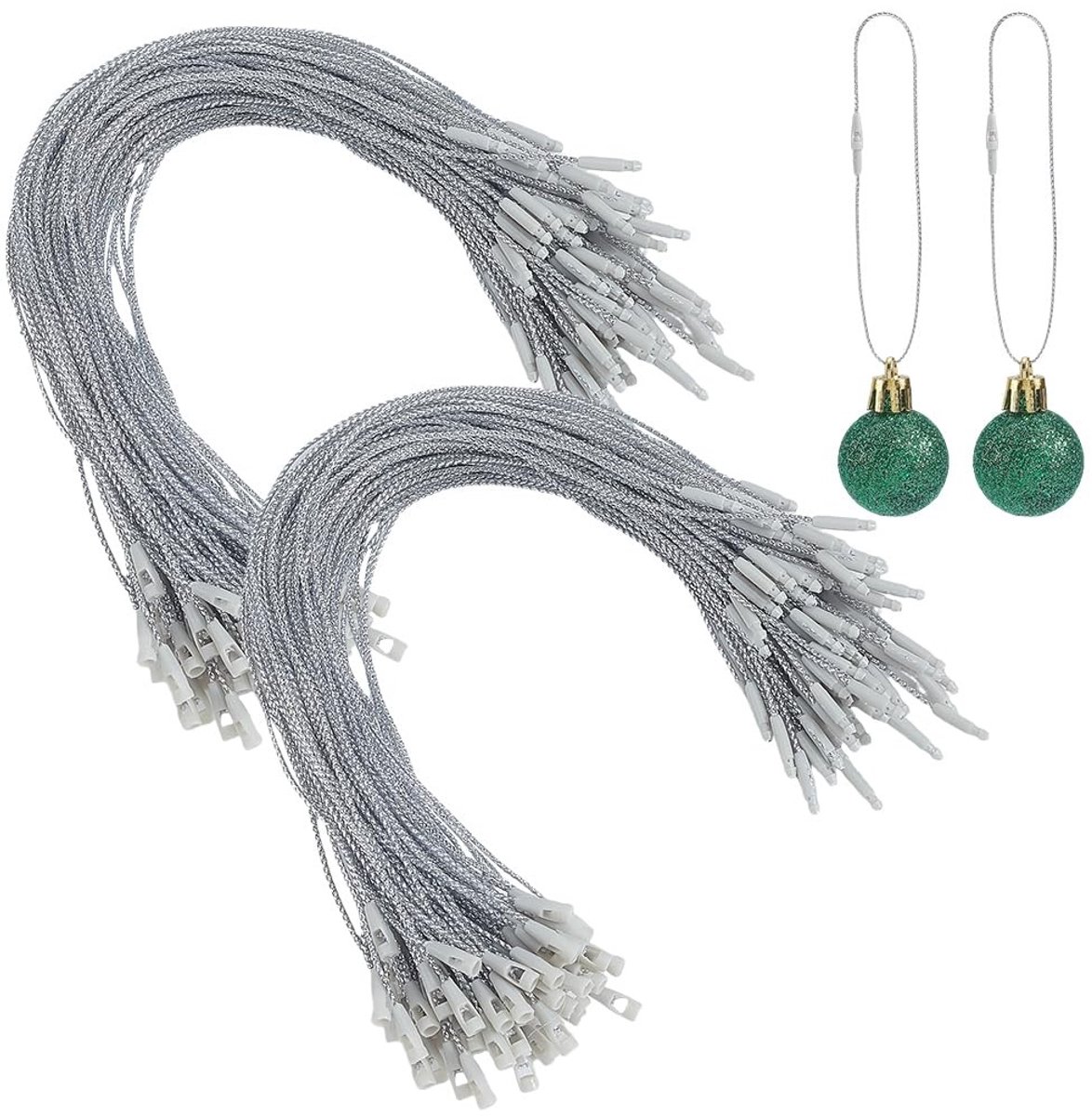 ONF3 - Ornamenten Haken - Drukknopen - 200 Stuks - Zilver - Perfect voor Kerstdecoratie - Sterke Bevestiging - Geschikt voor Feestdagen