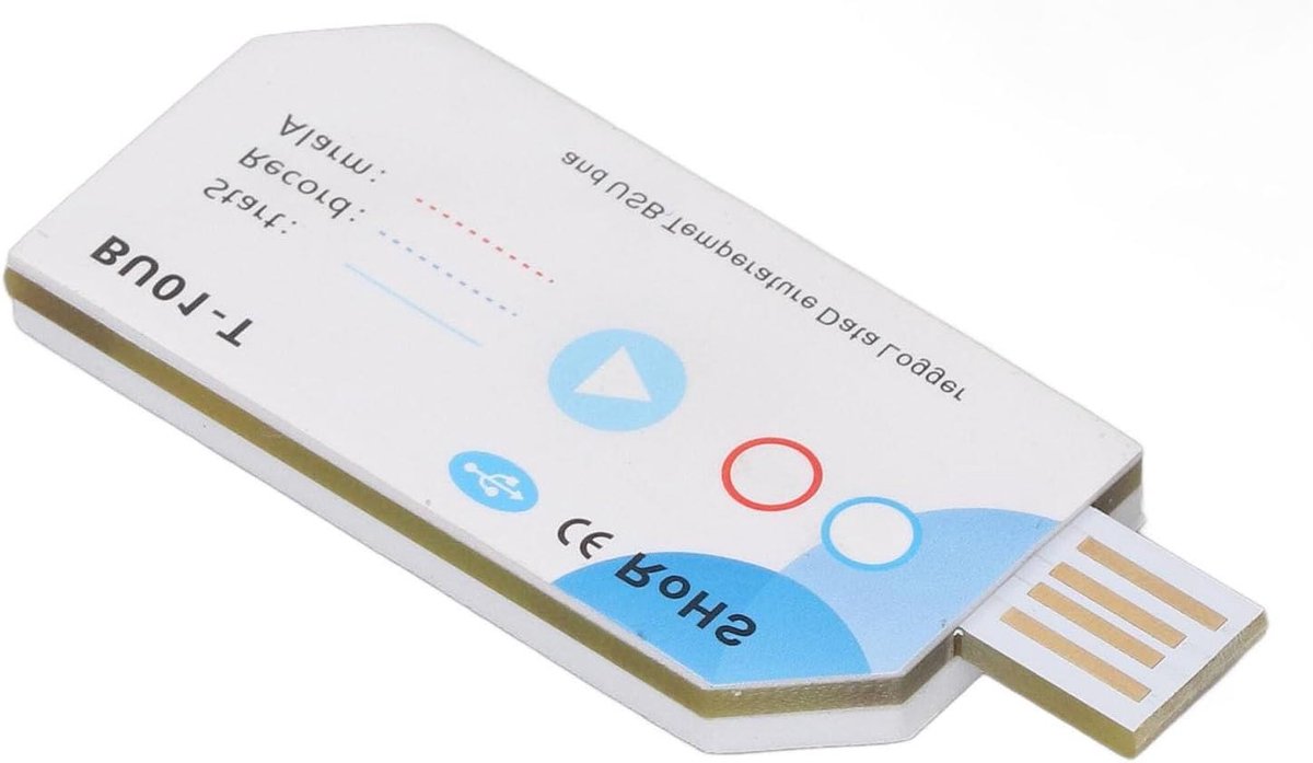 Temperatuur Monitor - Gegevensregistratie App - Opslag Bewaken - Directe PDF Rapportage - 32000 Datapunten - Wit
