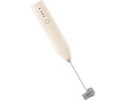Elektrische Melkopschuimer - Koffie klopper - Koffie maken - 3 snelheden instelbaar - 22 cm - Beige
