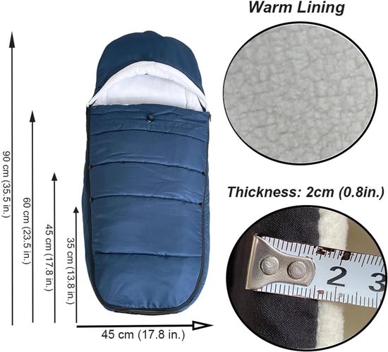 Universele Kinderwagen Voetenzak - Geschikt voor Babyzen, Bugaboo, Maclaren, Joie en Silver Cross - Waterdicht, Warme Fleece Voering, Verstelbare Openingen, 8 Kleuren van Universele — afbeelding 3