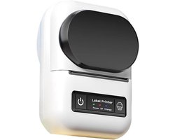 Draagbare thermische labelprinter – Compacte, draadloze Bluetooth-labelmaker voor thuis, kantoor, winkel en verzending (Wit)