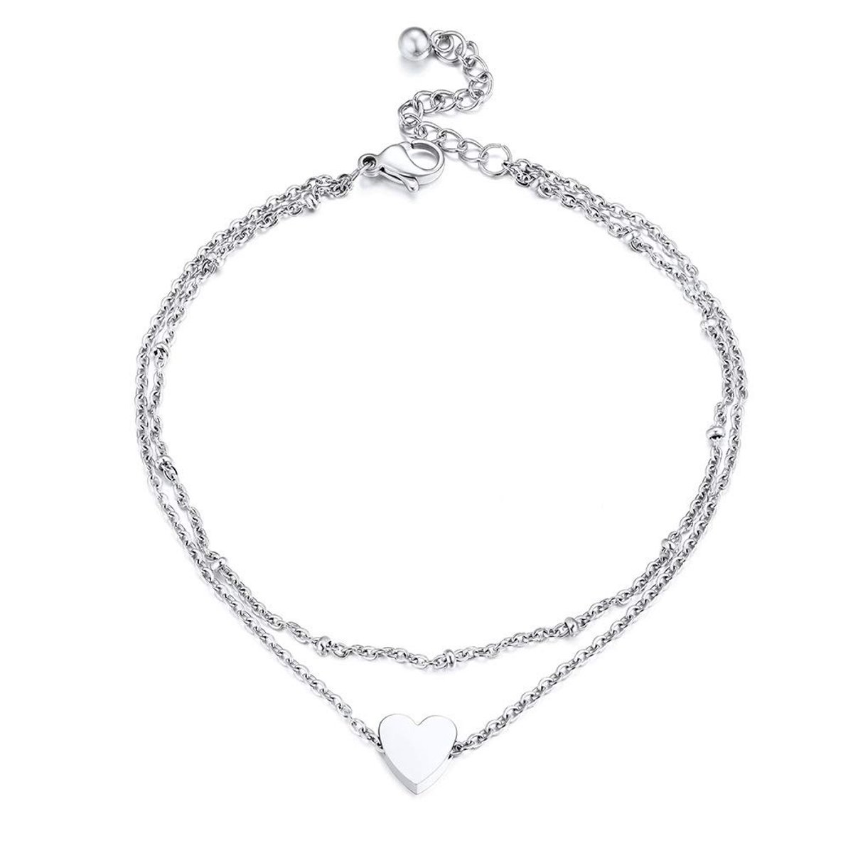 PROSTEEL Unisex Classic Enkelband RVS 18 Karaats Goud Plated Anker Ketting 22cm