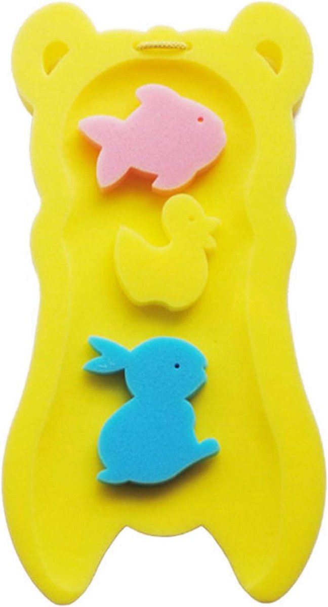 Badkussen - Spons zitje - Baby badtijd - Ergonomisch ontwerp - 53x27x5 cm - Geel